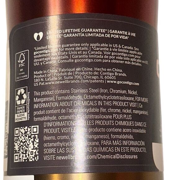 *New * Contigo Watermelon Ombre Streeterville Stainless Insulated Tumbler Sz 8.2 - Picture 6 of 13